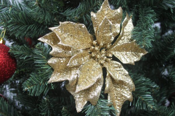 Gold Glittery Poinsettia - Masons Home Decor Singapore