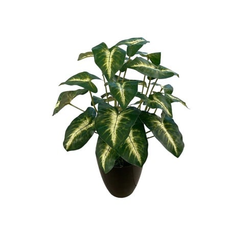 Artificial Syngonium Bush - 0.45m - Pot Black